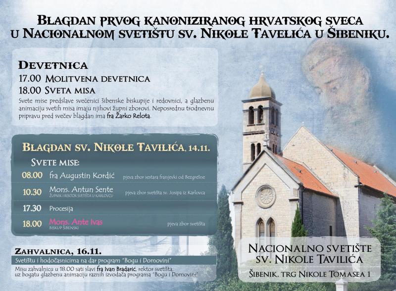 Devetnica ususret blagdanu prvog hrvatskog sveca, Šibenčanina fra Nikole Tavelića