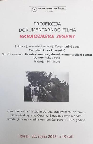 Projekcija dokumentarnog filma „Skradinske jeseni“