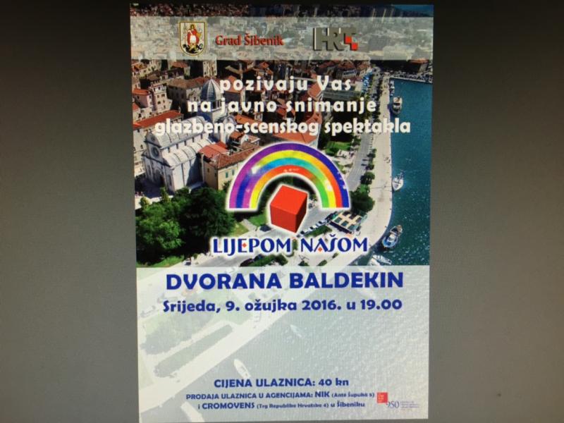 Šibenik domaćin javnog snimanja emisije „Lijepom našom“