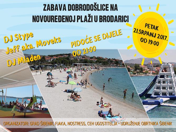 Zabava dobrodošlice na novouređenoj plaži u Brodarici