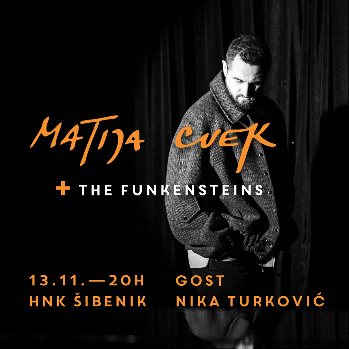 U subotu u šibenskom Kazalištu: Koncert Matije Cveka & The Funkensteinsa uz gošću  Niku Turković