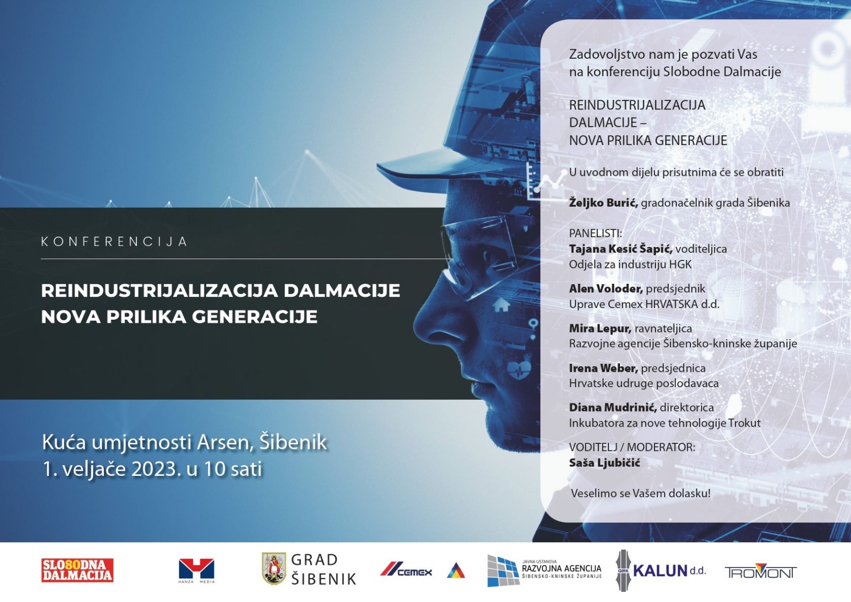 U Kući umjetnosti Arsen održat će se konferencija „Reindustrijalizacija Dalmacije – nova prilika generacije“