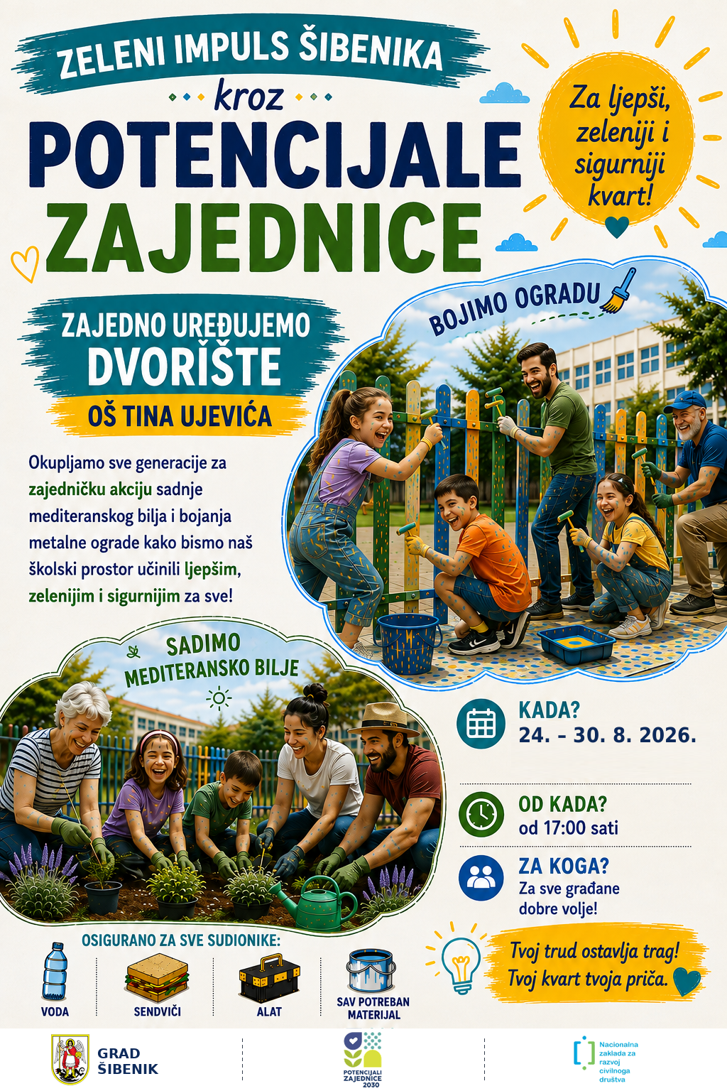 Zeleni impuls Šibenika: Zajedno obnavljamo dvorište OŠ Tina Ujevića