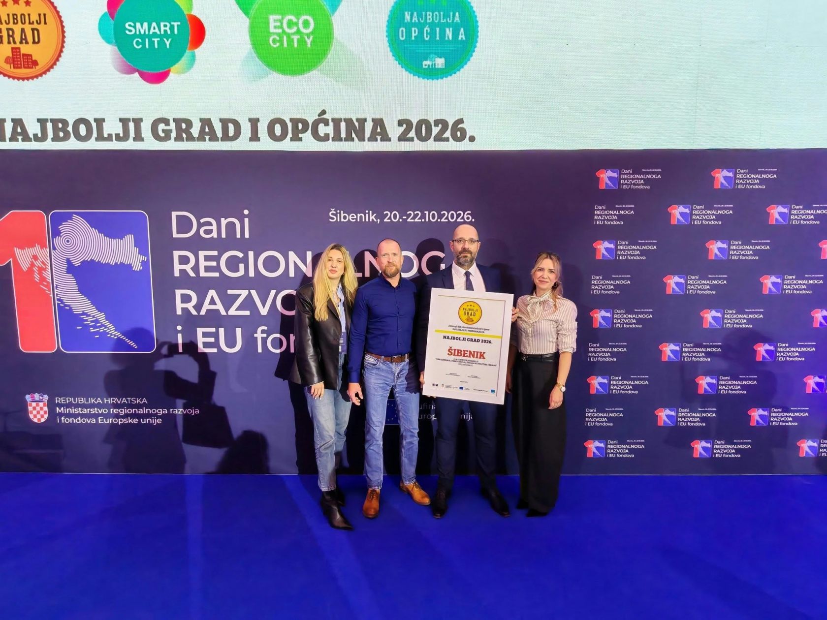 Šibenik osvojio plaketu za treće mjesto u izboru za Najbolji grad 2026.