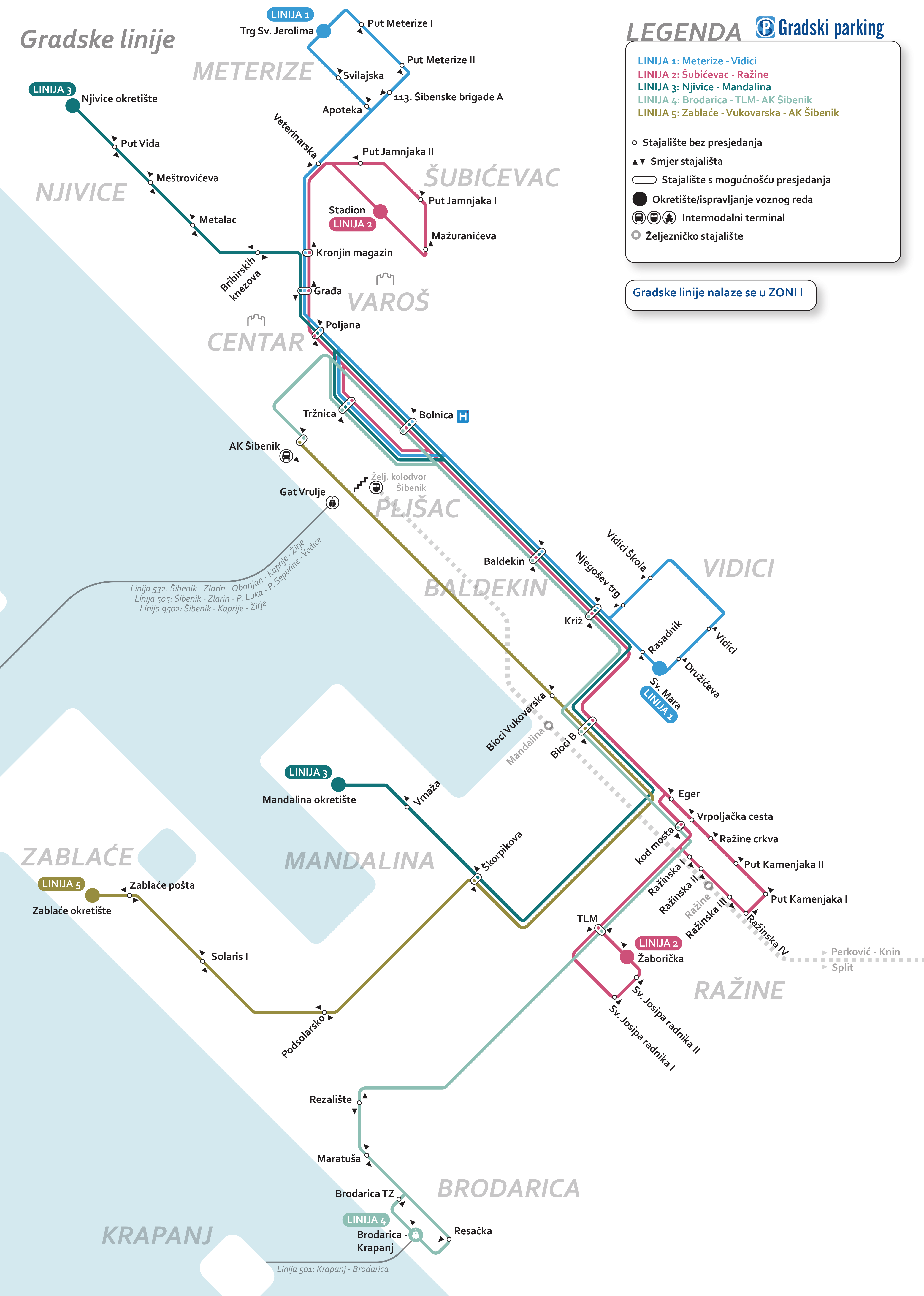 Javni gradski prijevoz - detaljni opis linija